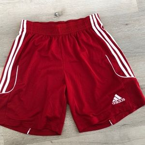 Red Adidas Climate Basketball shorts